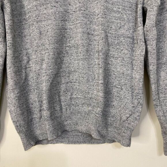 Express V-Neck Sweater Pullover Embroidered Logo Gray Cotton men’s  Size L - Picture 4 of 15